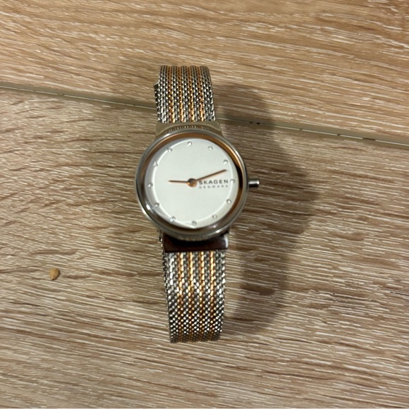 Women's Skagen Freja Two-Tone Stainless Steel Mesh Bracelet Watch - Picture 1 of 8